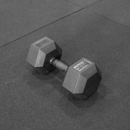 USED / PRE OWNED Hex Dumbbells (Premium Full Black Rubber Handle) 5kg - 45kg Sold Individually