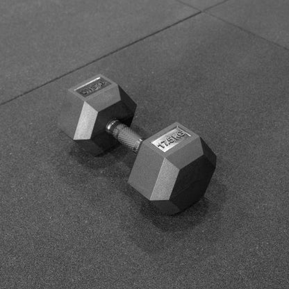 Hex Dumbbells (Black Rubber Handle) - Sold Individually