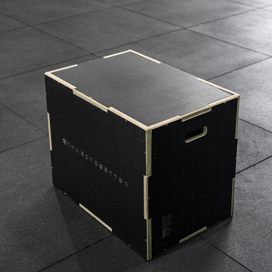 Wooden Plyo Box Black Hex Grip 20" 24" 30"