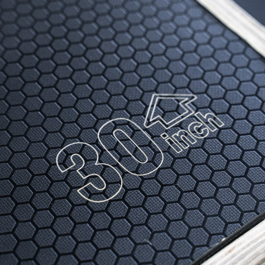 Wooden Plyo Box Black Hex Grip 20" 24" 30"